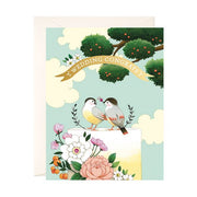 Birds On A Cake Wedding Card