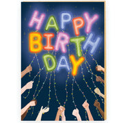 Jumbo Card - Happy Birthday Balloons Nighttime