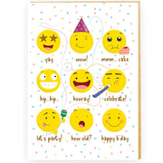 Jumbo Card - Birthday Emojis