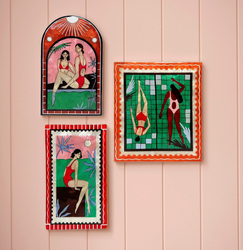 Capiz Shell Art - Resort - Laps Green