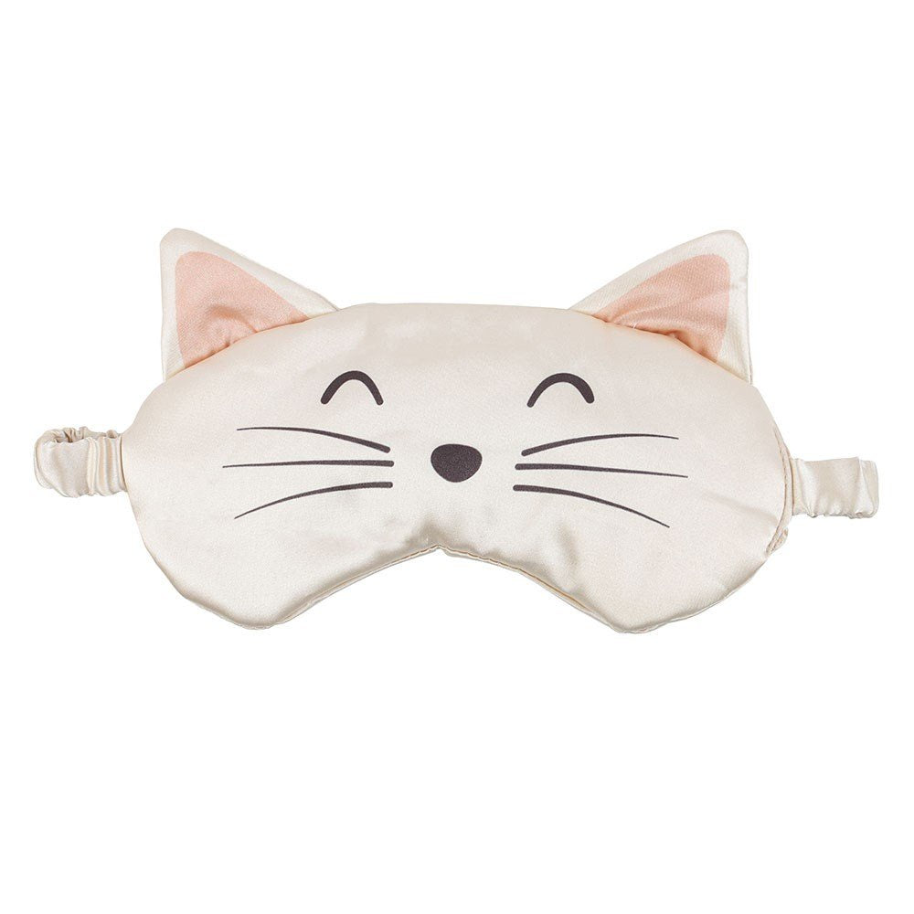 Satin Sleep Mask - White Cat
