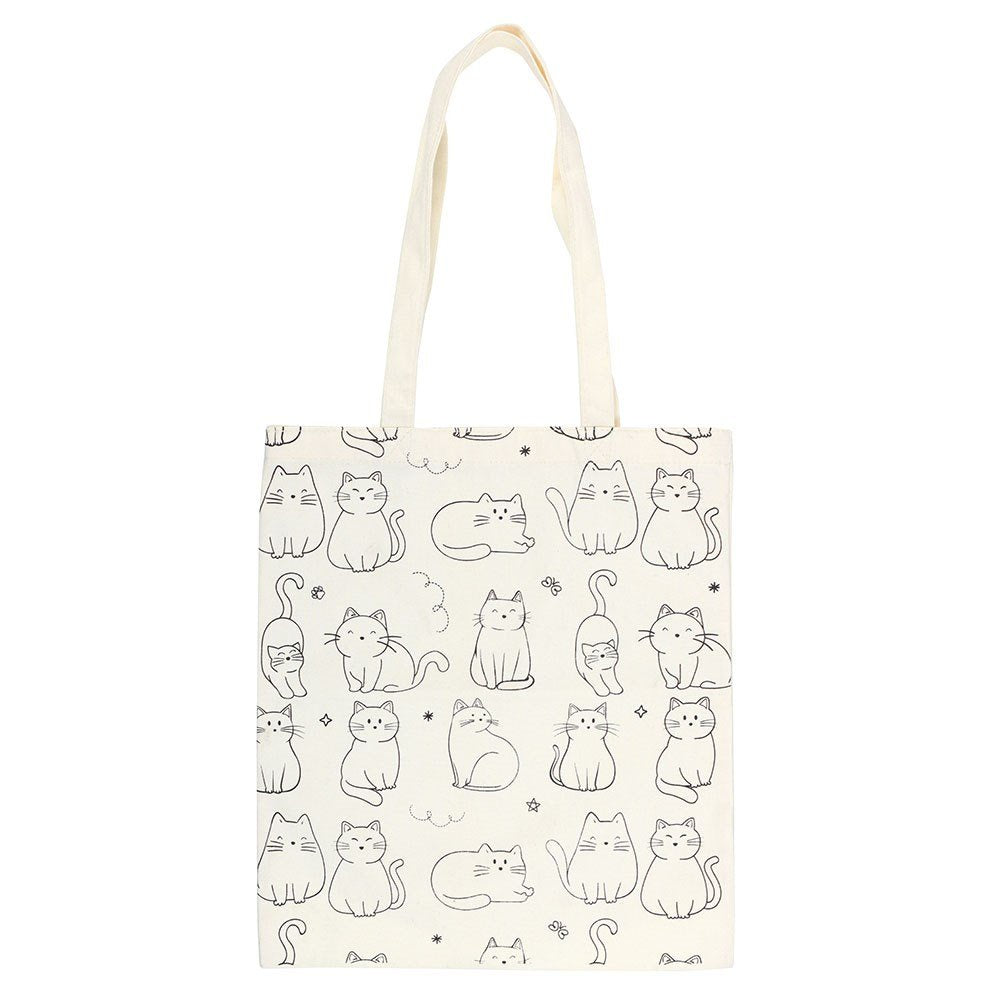 Polycotton Tote - White Cat