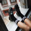 Tennis Sport Socks - Black and White