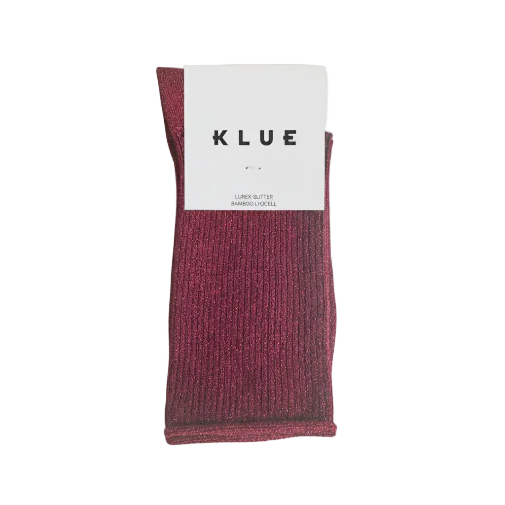 Glitter Lurex Socks - Cherry