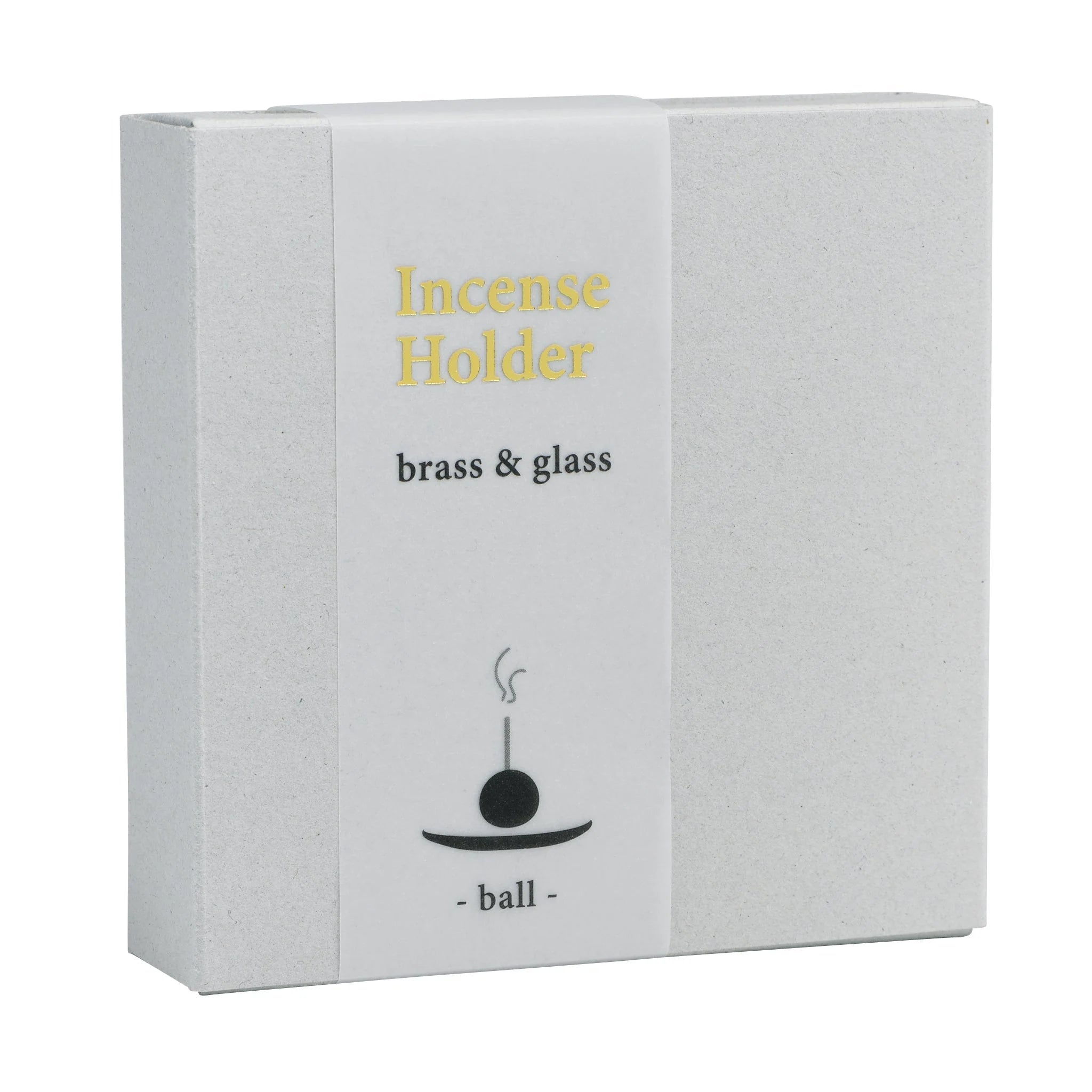 Brass Incense Holder with Glass Plate - Ball