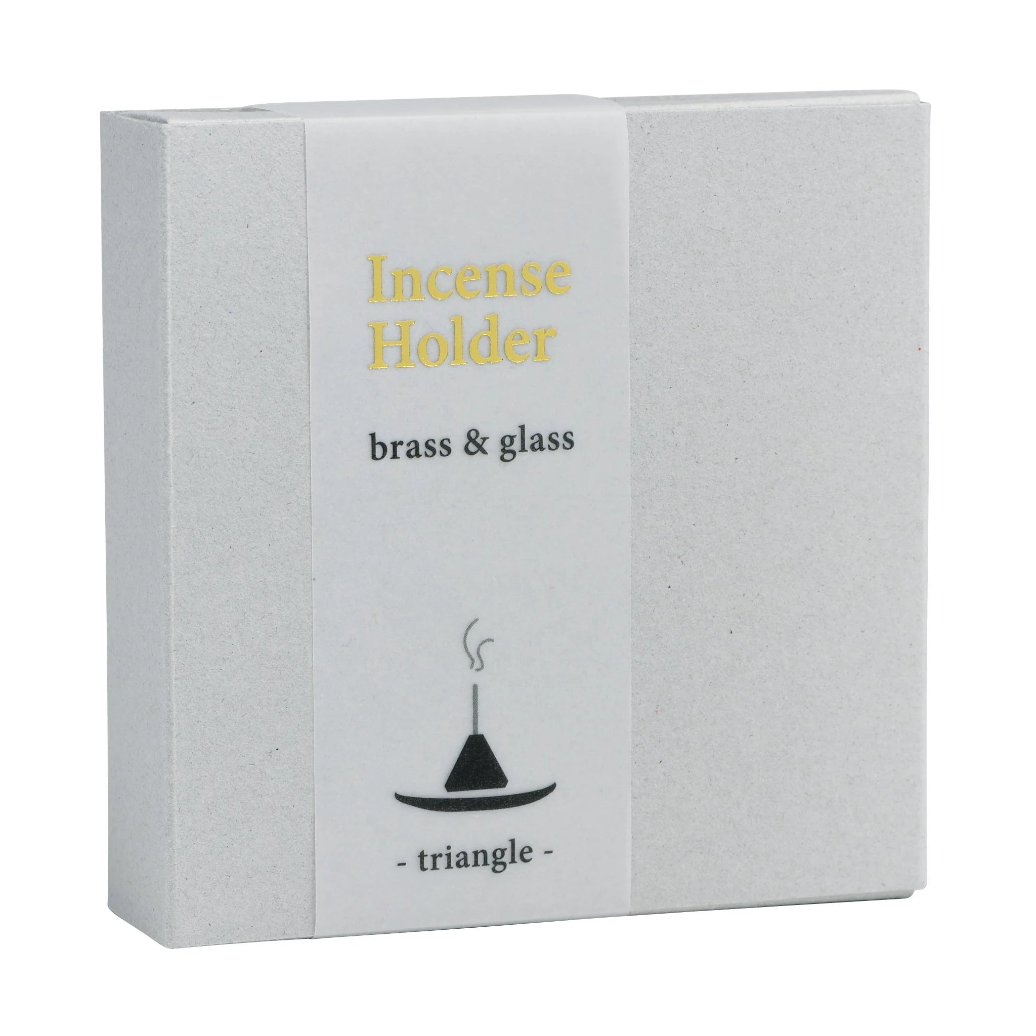 Brass Incense Holder with Glass Plate - Triangle