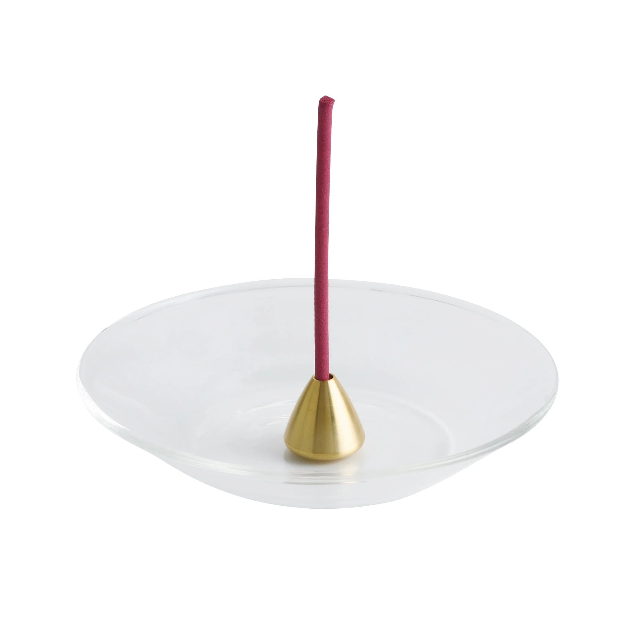 Brass Incense Holder with Glass Plate - Triangle