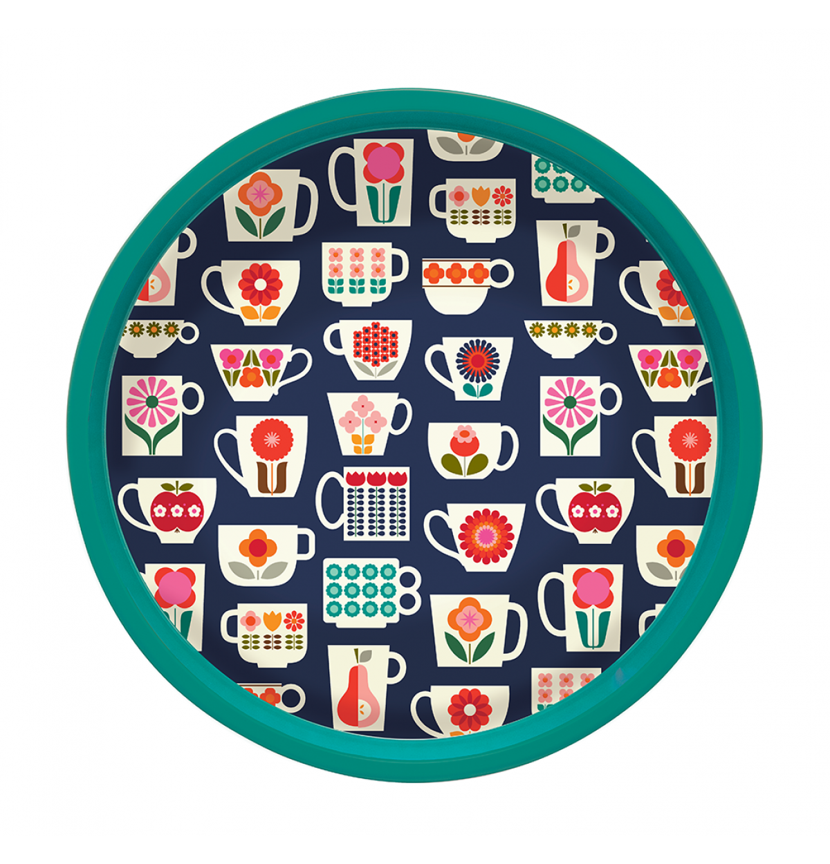 Kate Rhees Tea Cup Round Tin Tray