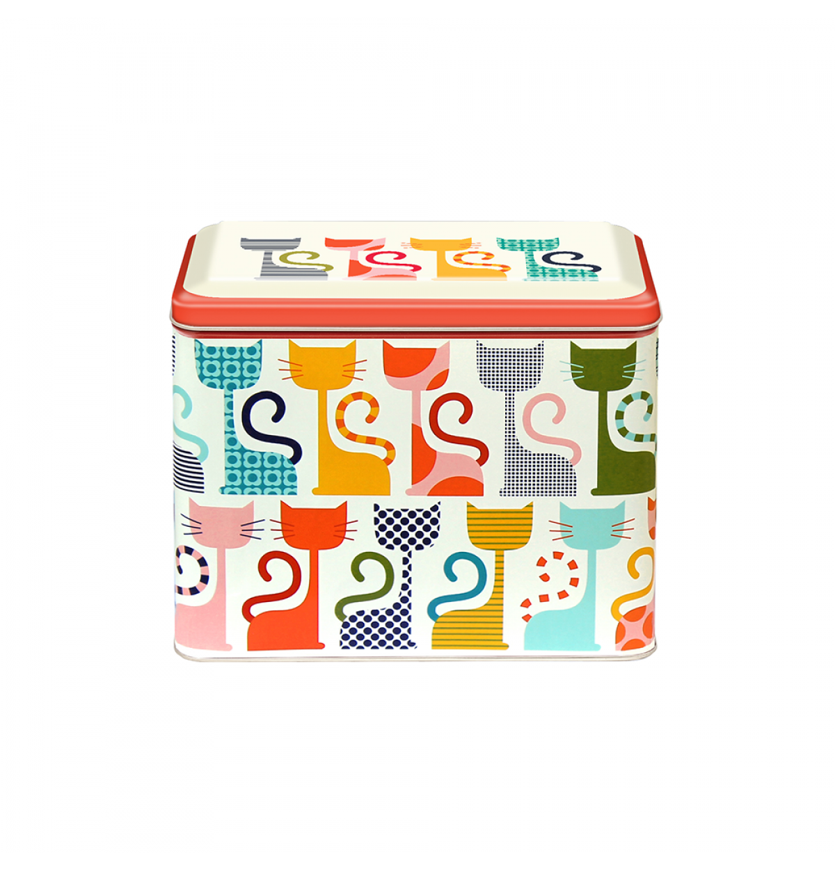 Kate Rhees Cats Large Hinged Rectangle Tin