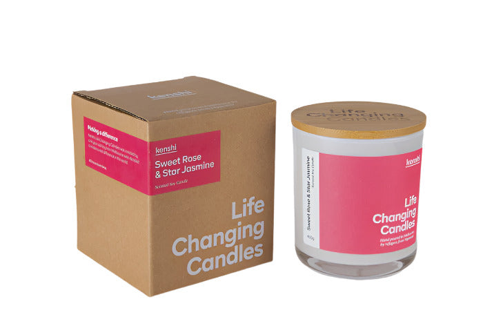 Kenshi Candle 400g - Sweet Rose & Star Jasmine