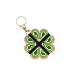 Keyring Flower Press - Greens & Yellows