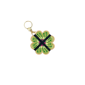 Keyring Flower Press - Greens & Yellows