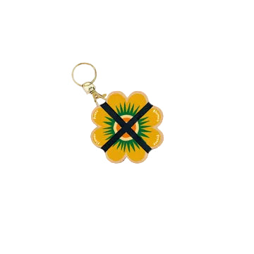 Keyring Flower Press - Greens & Yellows
