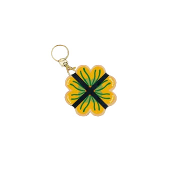 Keyring Flower Press - Greens & Yellows