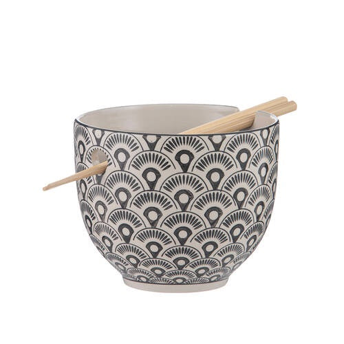 Nara Noodle Bowl with Chopsticks - Fan