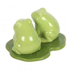 Luna Frog Ceramic Salt & Pepper Shakers