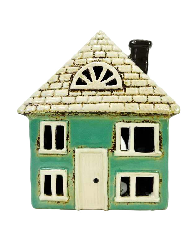 Tealight Holder - Green Cottage House