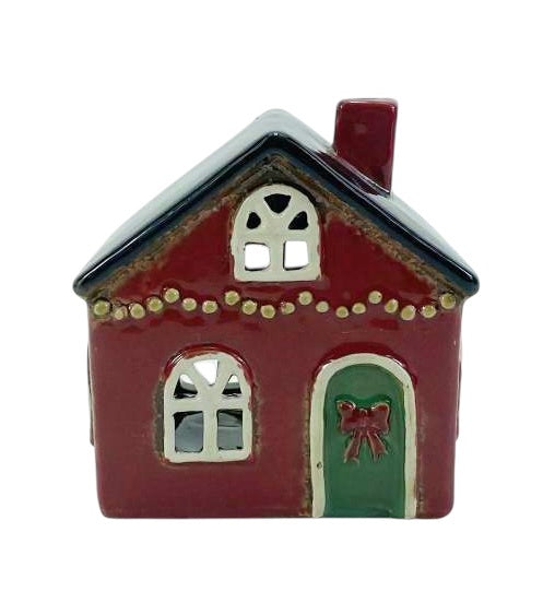 Tealight Holder - Christmas House with String Lights