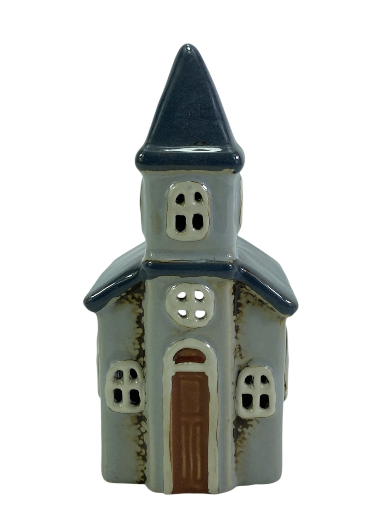 Tealight Holder - Small Grey Church