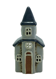 Tealight Holder - Small Grey Church