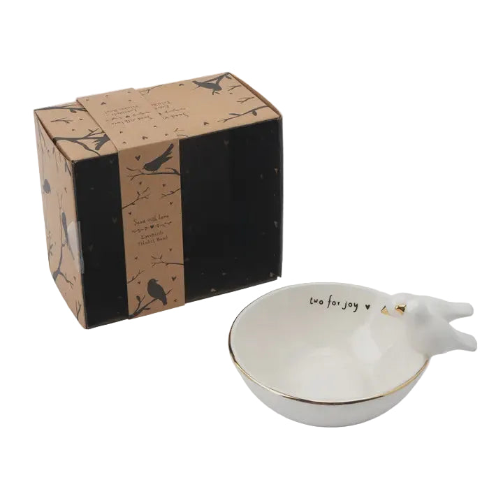 Lovebird Ceramic Trinket Bowl