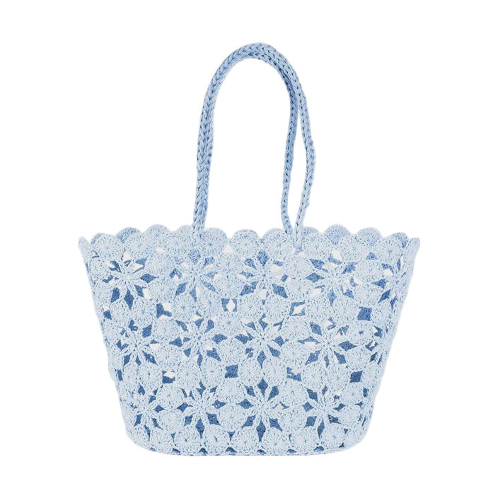JANE  - Hydrangea & Gold Crochet Basket