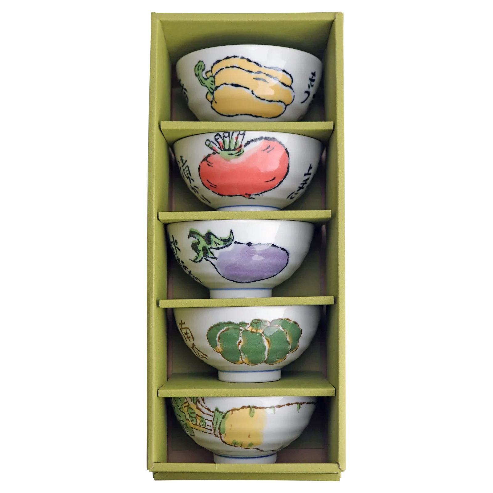 Etegami Veggie Set of 5 Bowls