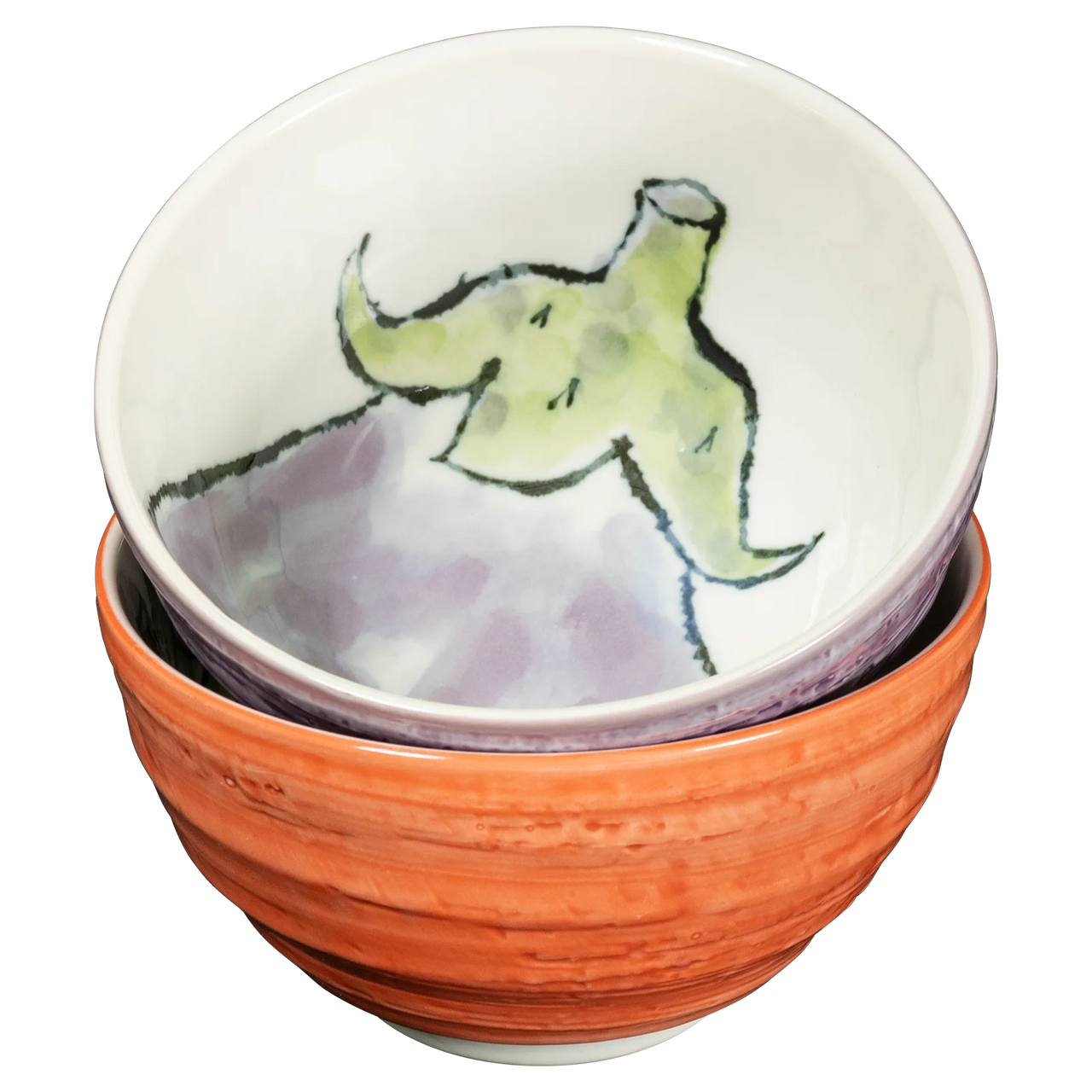 Etegami Veggie Set of 2 Bowls - Nasu & Akakabu