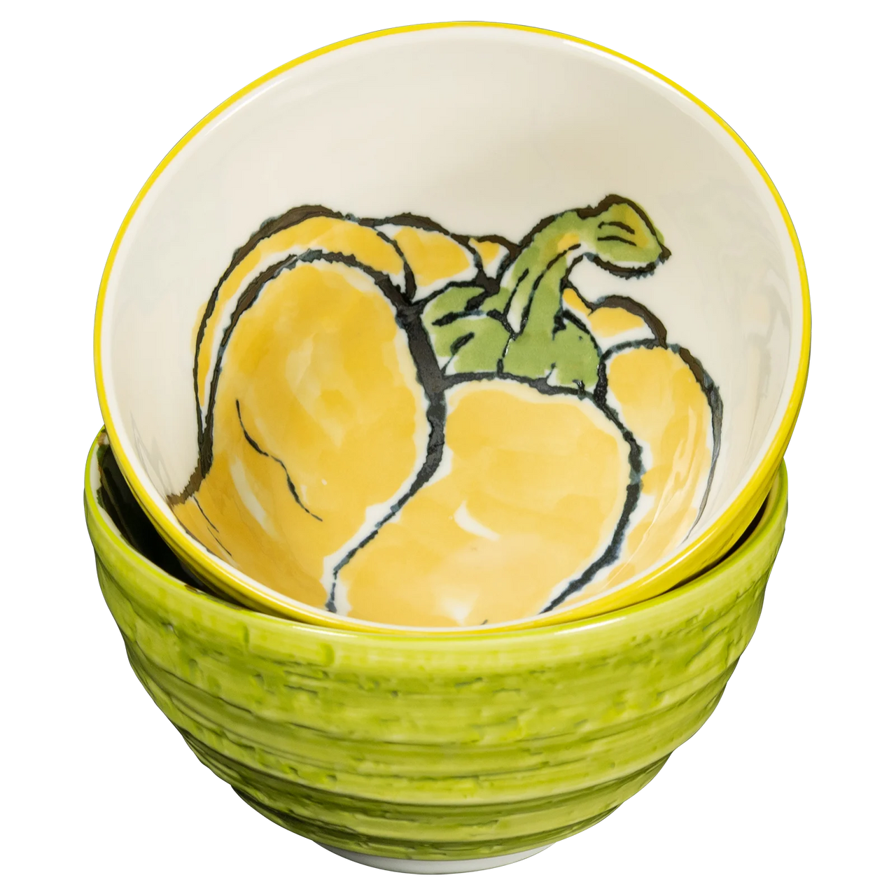 Etegami Veggie Set of 2 Bowls - Kabocha & Paprika