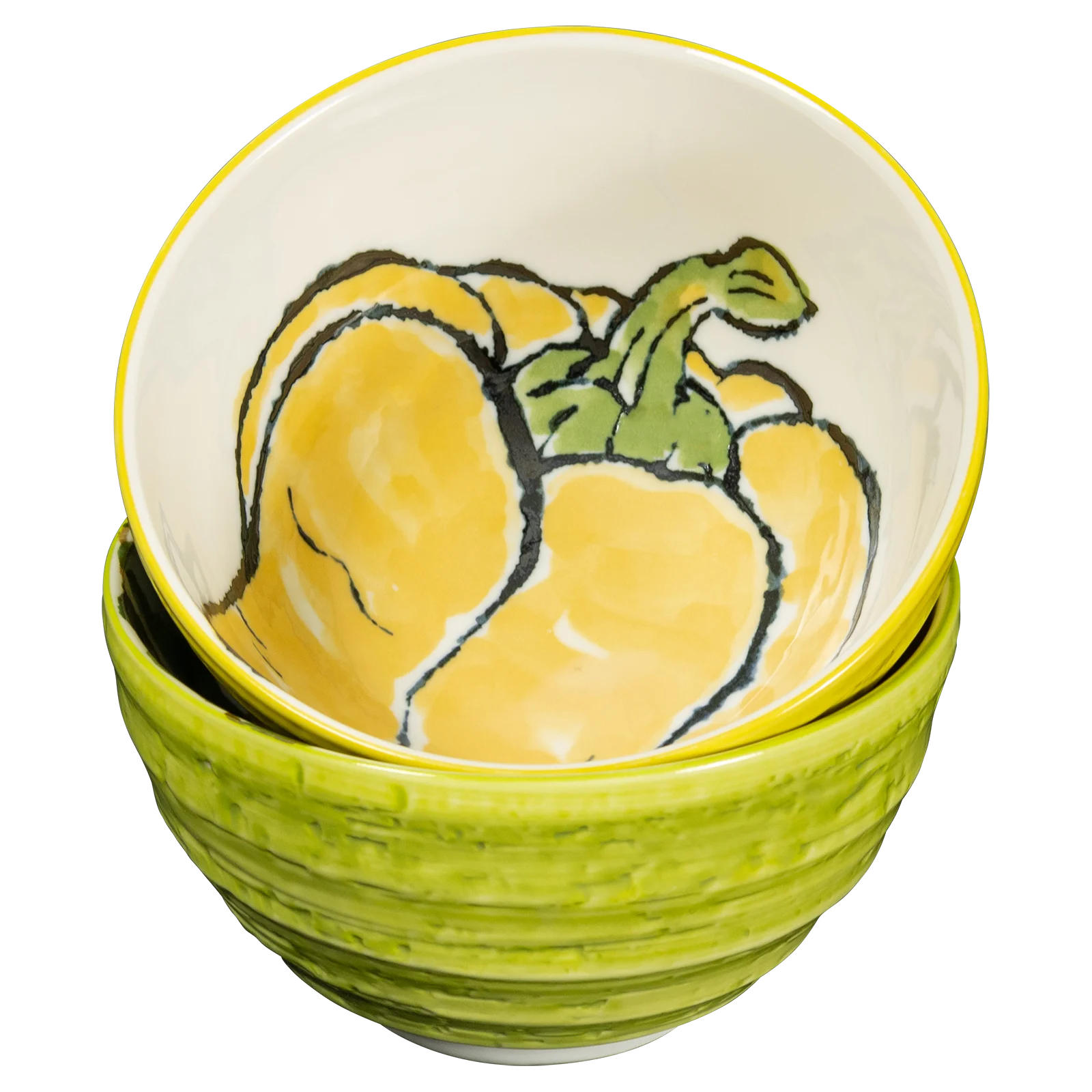 Etegami Veggie Set of 2 Bowls - Kabocha & Paprika