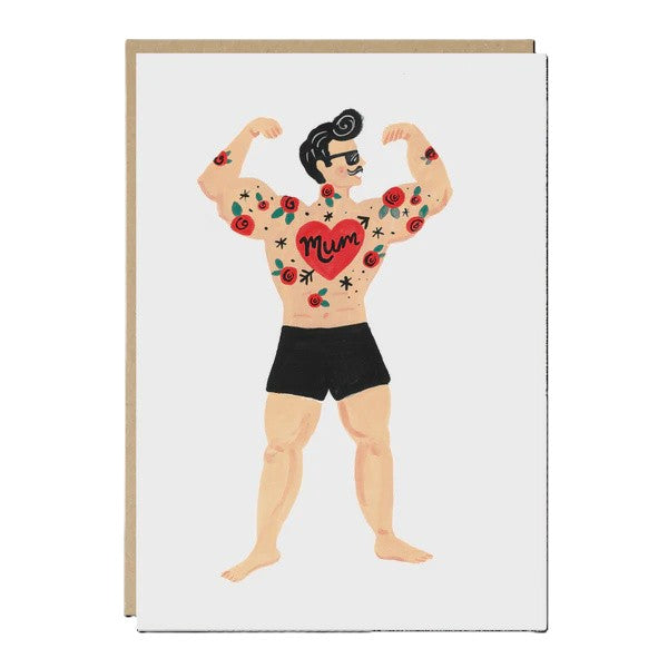 Mum Tattoo Man Card