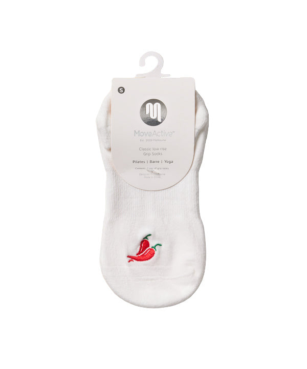 Classic Low Rise Grip Socks - Spicy Chilli