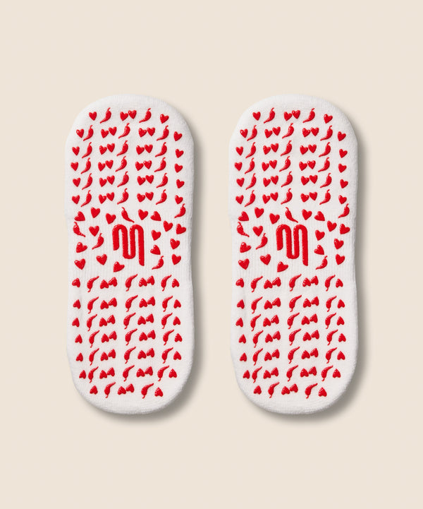 Classic Low Rise Grip Socks - Spicy Chilli