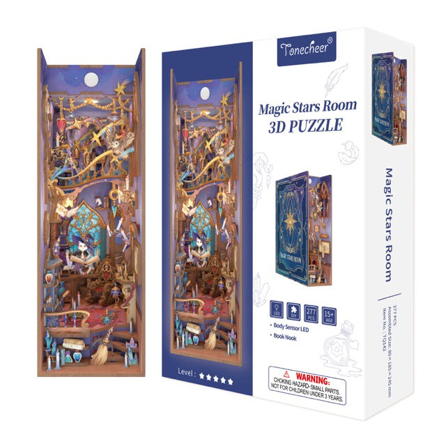 3D Book Nook Puzzle Kit - Magic Stars Room