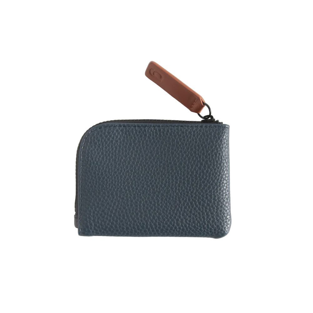 Vegan Leather Corner Wallet - Navy/Black