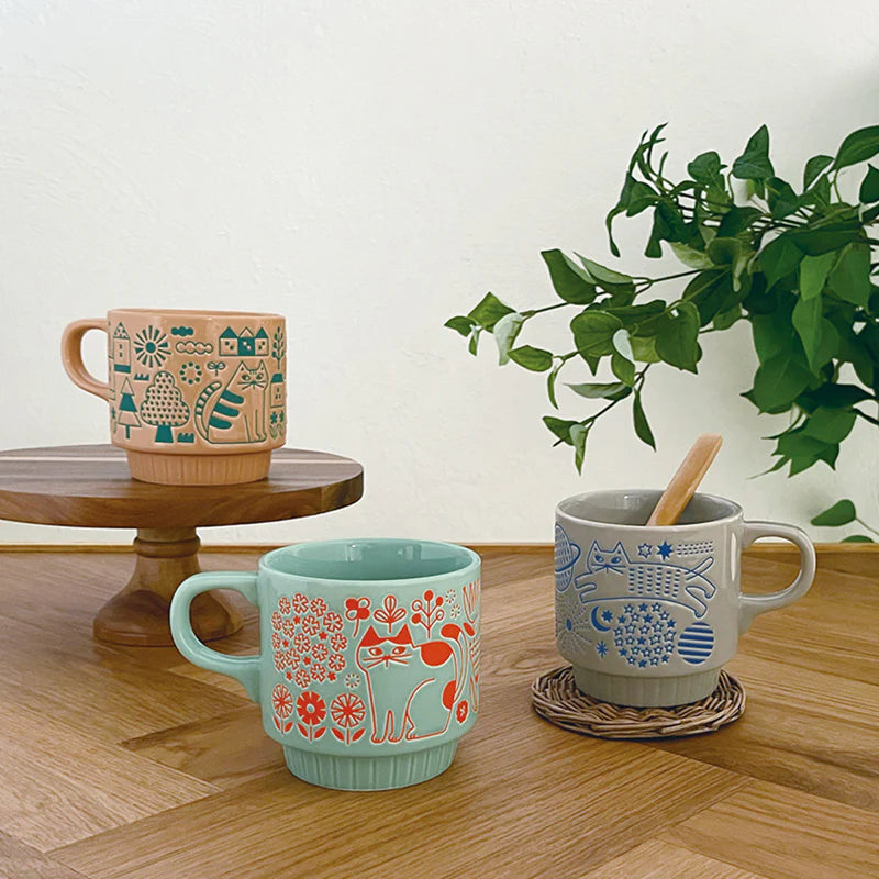 Stackable Walking Cat Mug - Street