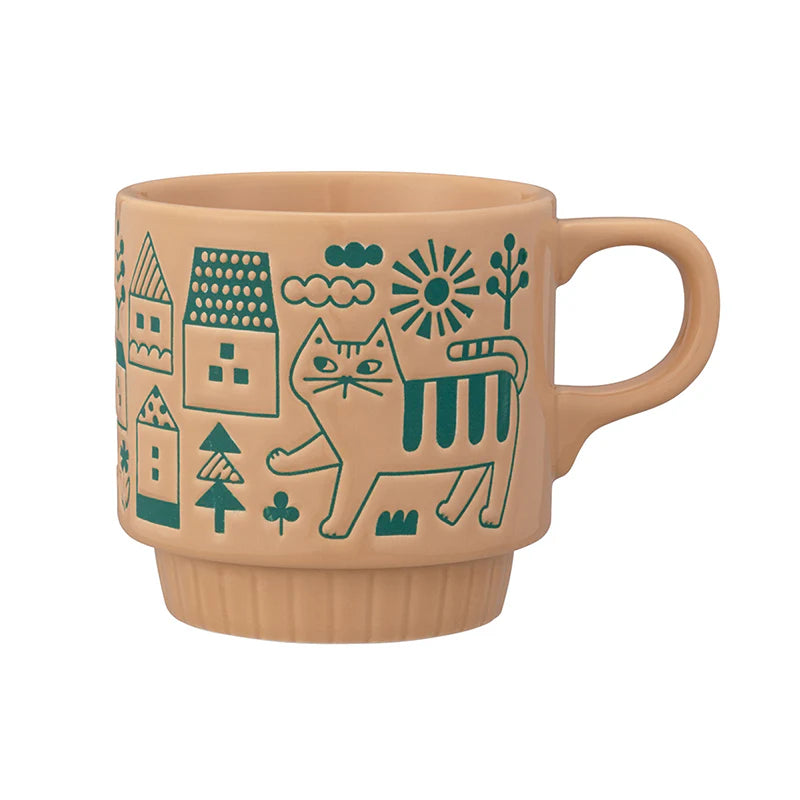 Stackable Walking Cat Mug - Street