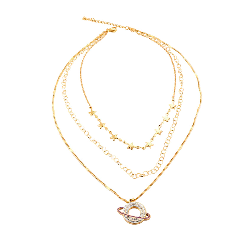 Planet Galazy 3 Layer Necklace