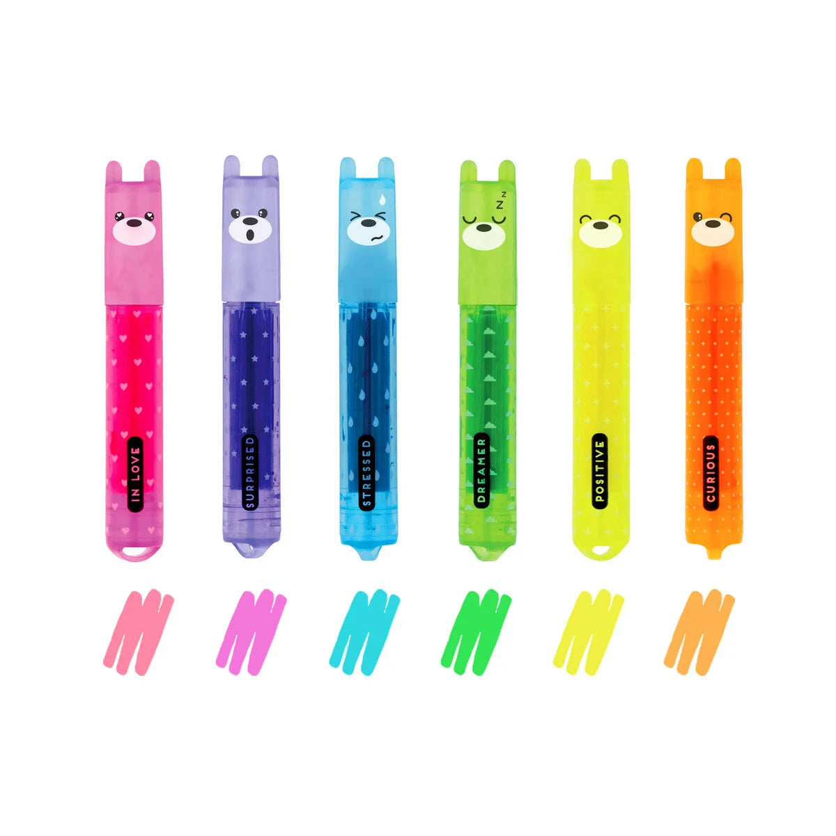 Mini Highlighters Set of 6 - Teddy's Mood
