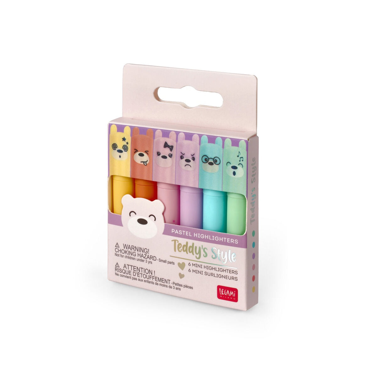 Mini Highlighters Set of 6 - Teddy's Style