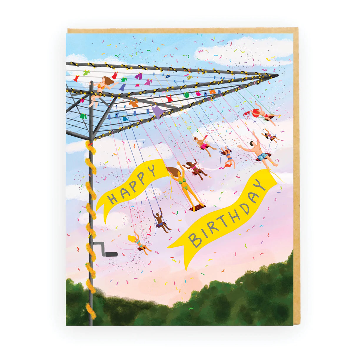 Happy Birthday Clothesline Swing Card