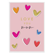Love You Mum Hearts Card