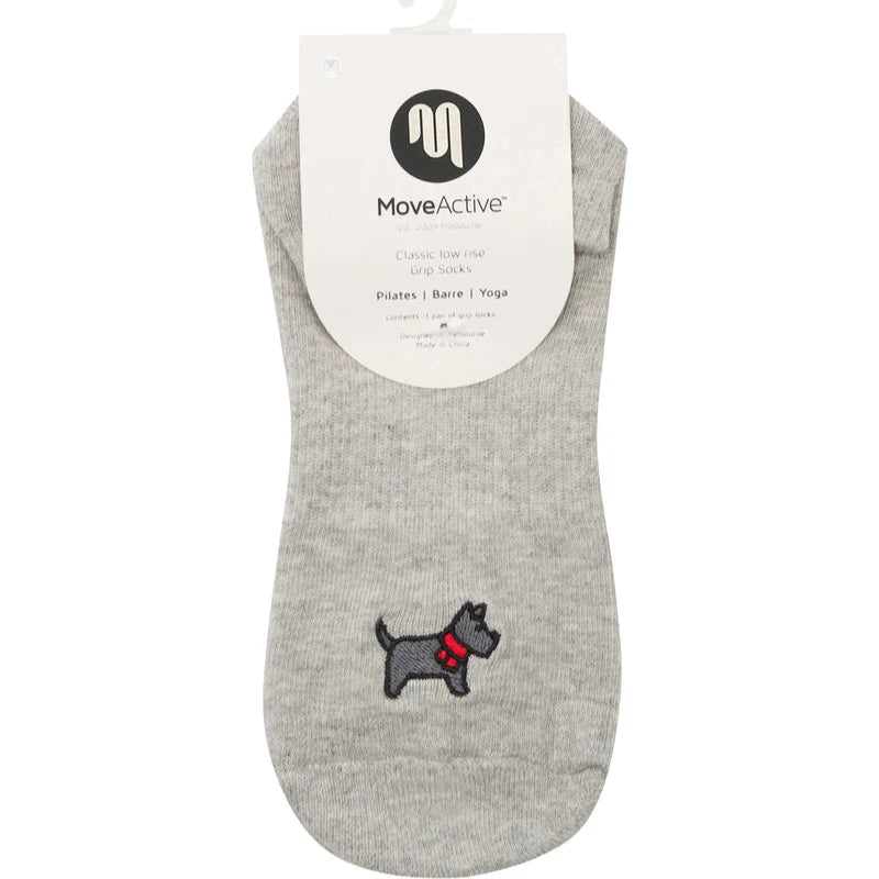 Classic Low Rise Grip Socks - Cosy Pup Marle Grey