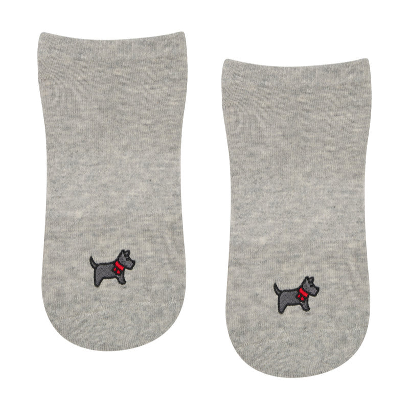 Classic Low Rise Grip Socks - Cosy Pup Marle Grey