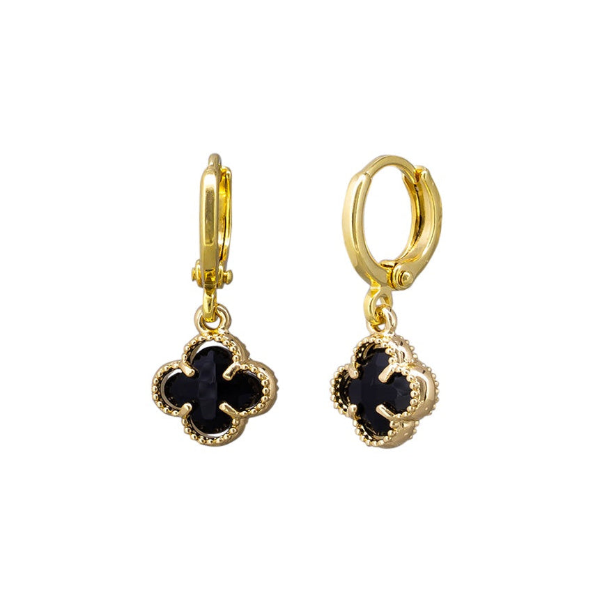 Felice Huggie Earrings - Gold, Black