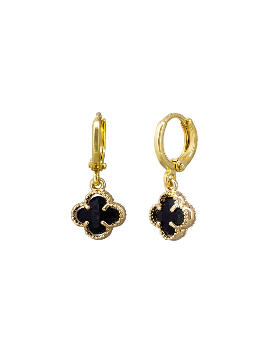 Black Felice Huggie Earrings