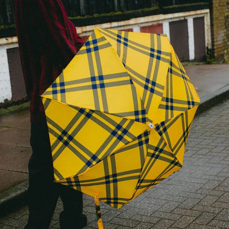 Micro Umbrella - Finsbury Yellow Tweed Gingham