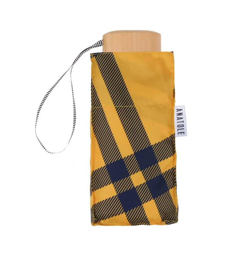 Micro Umbrella - Finsbury Yellow Tweed Gingham