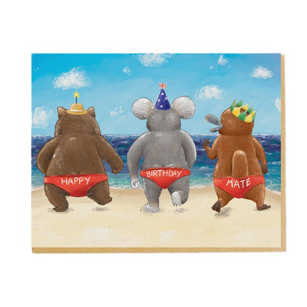 Happy Birthday Mate Budgie Smugglers Card