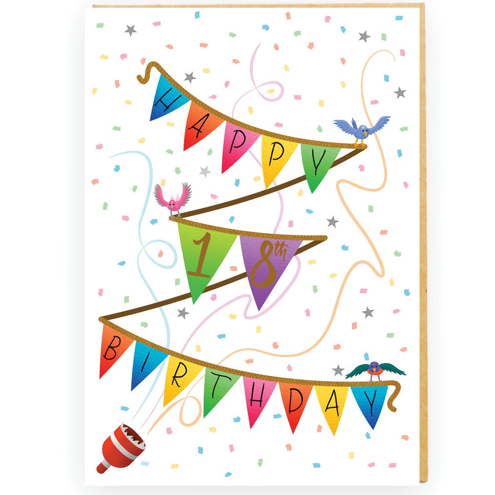 Jumbo Card - 18th Birthday Bunting